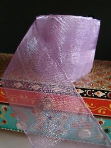 Lavender Sheer Ribbon with Wired Edge