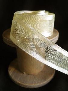 Yellow Sheer Ribbon with Satin Wired Edge
