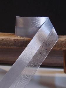Silver Satin and Sheer Ribbon  - 1.5" x 50y