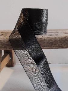 Black Satin and Sheer Ribbon  - 1.5" x 50y