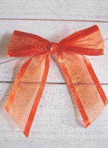 Orange Organza Pre-Tied Bows