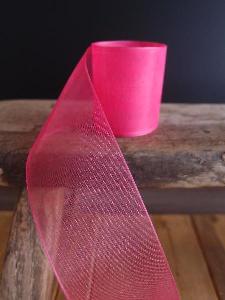 Shocking Pink Sheer Ribbon with Monofilament Edge