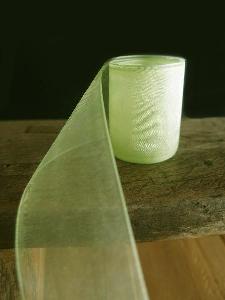 Kiwi Green Sheer Ribbon with Monofilament Edge - 1.5" x 100y