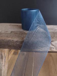 Smoky Blue Sheer Ribbon with Monofilament Edge