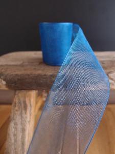 Navy Blue Sheer Ribbon with Monofilament Edge