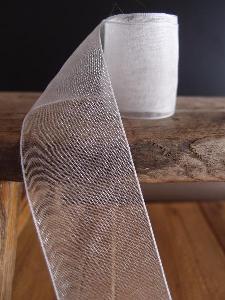Silver Sheer Ribbon with Monofilament Edge