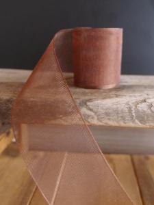 Chocolate Sheer Ribbon with Monofilament Edge