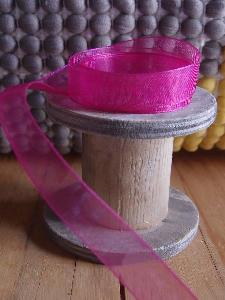 Fuchsia Sheer Ribbon with Monofilament Edge
