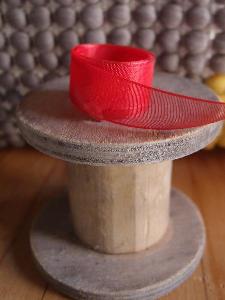 Red Sheer Ribbon with Monofilament Edge