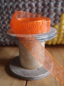 Orange Sheer Ribbon with Monofilament Edge