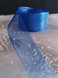 Navy Blue Sheer Ribbon with Monofilament Edge