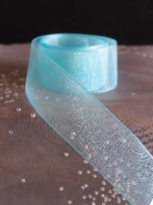 Blue Sheer Ribbon with Monofilament Edge