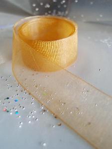 Gold Sheer Ribbon with Monofilament Edge