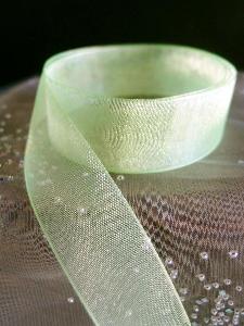 Neon Green Sheer Ribbon with Monofilament Edge