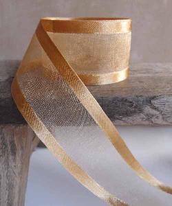 Gold Sheer with Satin Monofilament Edge