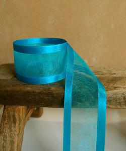 Turquoise Sheer with Satin Monofilament Edge