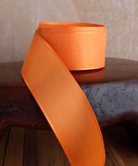 Orange Taffeta Ribbon with Wired Edge