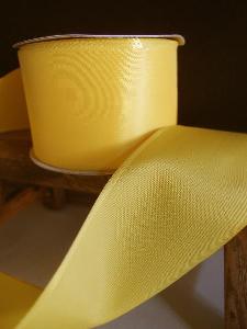 Yellow Taffeta Ribbon with Wired Edge - 2.5" x 25Y