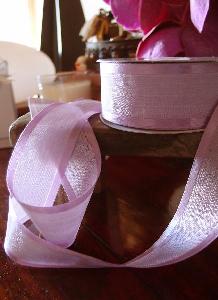 Lavender Faux Linen Ribbon with Satin Edge 1 1/2"  - 1 1/2" x 25Y