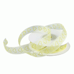 Yellow Sheer Ribbon with Hearts - 5/8" x 25y