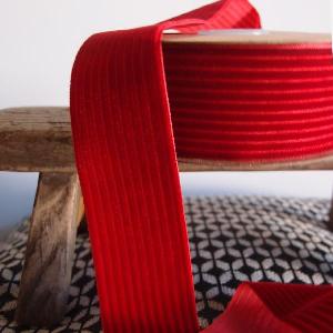 Velvet Corduroy Red Ribbon - 1-1/2 inches x 10 yards