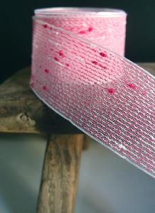 Hot Pink Tufted Cotton Mesh Ribbon  1.5 x 25Y - 1.5" x 25Y