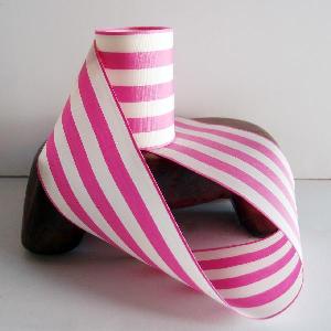 Pink and Ivory Striped Ribbon 4" - 4" x 10Y