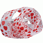 White with Red Hearts Sheer Wired Ribbon - 2 1/2" x 25y