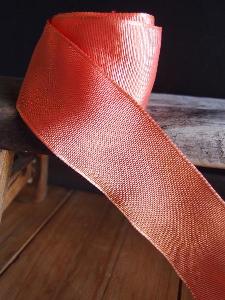 Peach Two-toned Grosgrain Ribbon with Wired Edge
