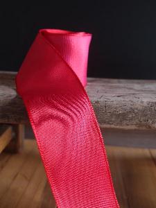 Red Hot Pink Two-toned Grosgrain Ribbon with Wired Edge