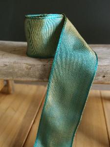 Hunter Green Two-toned Grosgrain Ribbon with Wired Edge