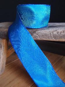 Blue Two-toned Grosgrain Ribbon with Wired Edge