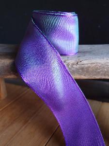 Purple Two-toned Grosgrain Ribbon with Wired Edge