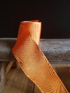 Orange Two-toned Grosgrain Ribbon with Wired Edge