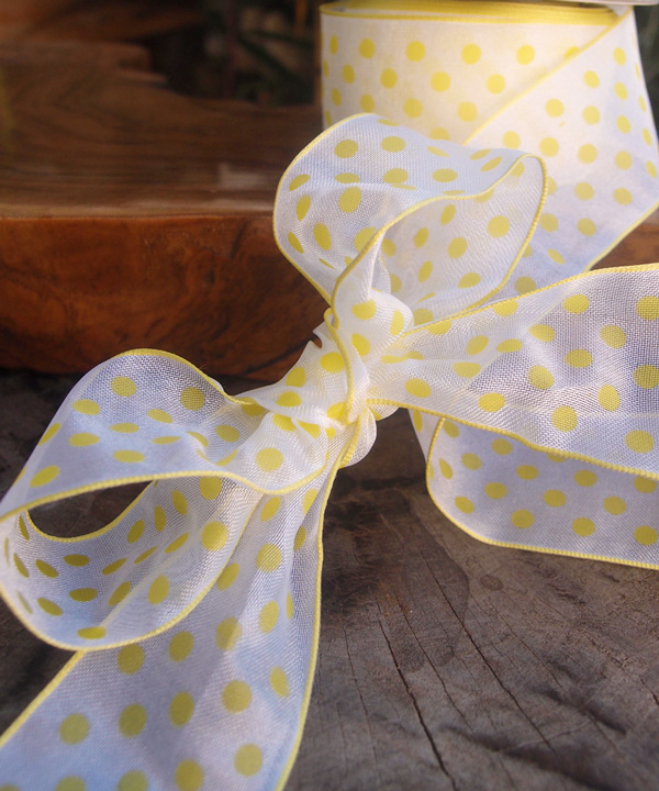Wired Sheer Ribbon with  Dots