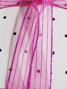 Shocking Pink Sheer Shimmery Corsage Ribbon - 5/8" x 25y