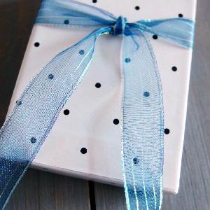 Baby Blue Sheer Shimmery Corsage Ribbon - 5/8" x 25y