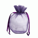 Purple Organza Round Gusset Bag - 12 pc/ pack. 1 pack minimum.
