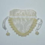 Pearl Lace Trimmed Pouch