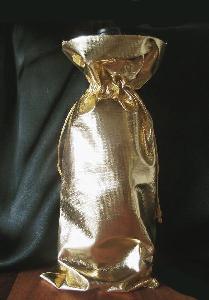 Gold Metallic Lamé Wine Bag
