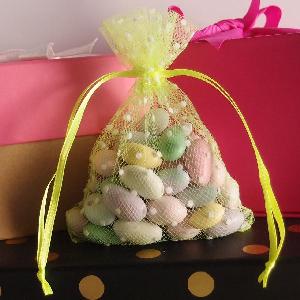 Tulle Bags Mint Green w/ White Swiss Dots - 10 pc/ pack. 1 pack minimum.