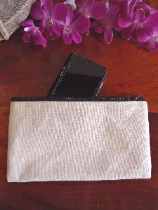 Canvas Flat Zipper Pouch Large  - 9.25"W x 5" 