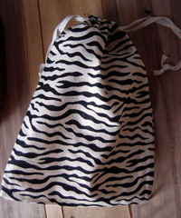 Zebra Print Cotton Bags - 6" x 8"