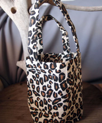 Leopard Print Cotton Bags - 5" x 5" x 2"