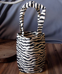 Zebra Print Cotton Bags - 5" x 5" x 2"