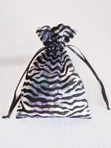 Zebra on Organza Bags - 12 pc/ pack. 1 pack minimum.