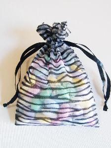 Zebra on Organza Bags - 12 pc/ pack. 1 pack minimum.