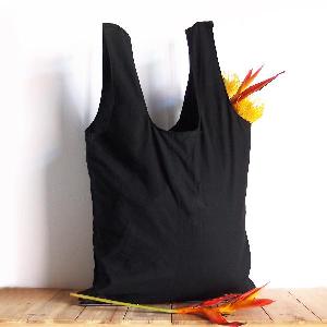 Black Natural Cotton Bag - 19" x 17" x 2"