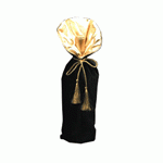 Wine Bag/Velour Metallic-Lined W/Tassel