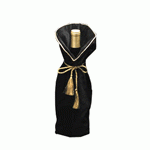 Wine Bag/Velour Metallic-Lined W/Tassel